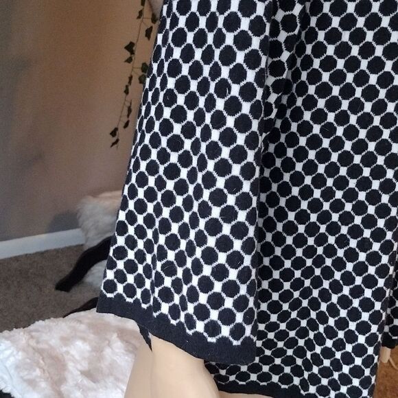 Chico's Women's Size 2 Polka Dot Button up Cardigan Top Black and White Coverup - Picture 13 of 16